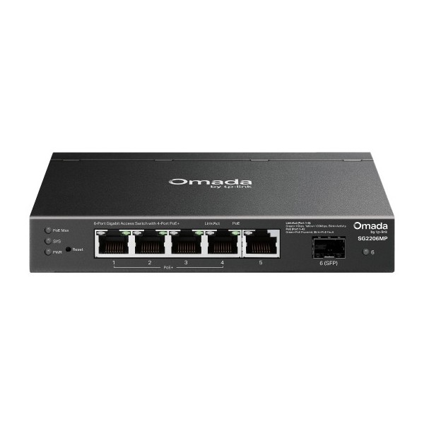 Comprar TP-LINK TPLINK-147 Switch PoE Omada Access 6-Puertos Gigabit y 4 Puertos PoE SG2206MP