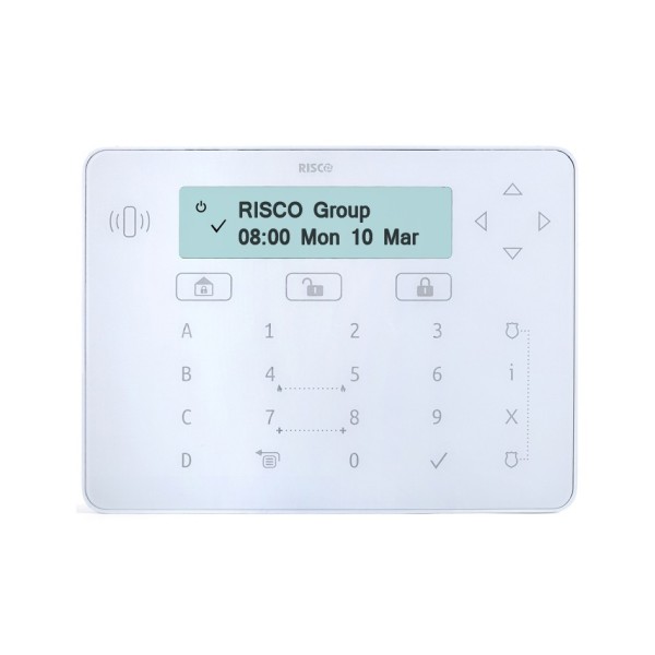 Risco Risco-160 rpkelpwt000b teclado de toque elegante com grau 3, Branco Reader de Proximidade para Luz Luz + (Não incluído Tag