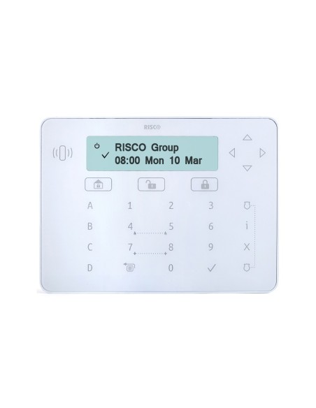 Comprar RISCO RISCO-160 Teclado táctil Elegant con Lector de Proximidad de Grado 3, blanco, para  LightSYS+ (no incluye tags de 