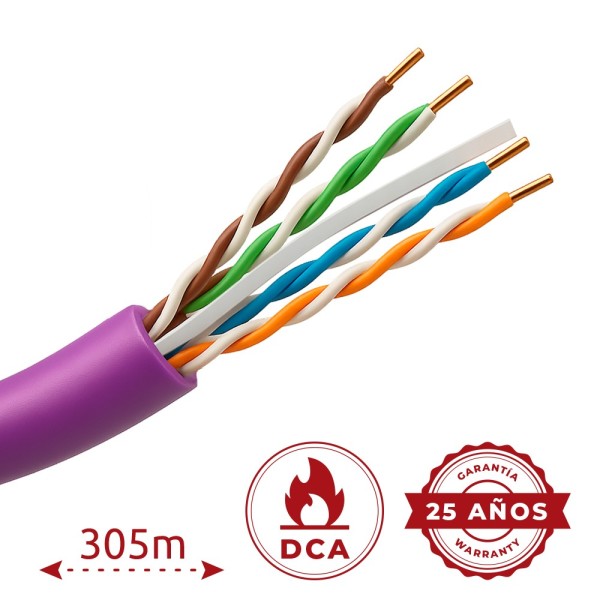 Acheter SAFIRE UTP6-305-BC-LSZH-DCA-PU Câble UTP rigide sans halogènes - Catégorie 6 - Conforme au test Fluke 90 m - Conducteur