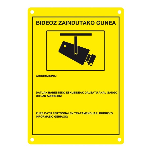 Kaufen AIRSPACE DEM-281E zugelassenes CCTV-Schild auf Baskisch