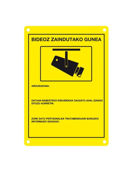 Acheter AIRSPACE DEM-281E Plaque de vidéosurveillance homologuée en basque