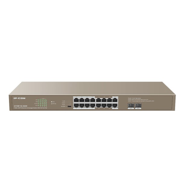 Kaufen IPCOM IPCOM-38 Switch mit 18 Ports, unverwaltet, L2, 16 Gigabit PoE + 2 SFP, rackmontierbar, 1U
