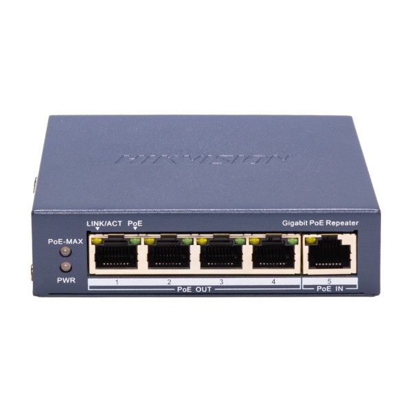Acquistare HIKVISION DS-3E0505P-E/R Hikvision Indoor Switch extender PoE - Estende la portata dell’alimentazione PoE - 4 porte P