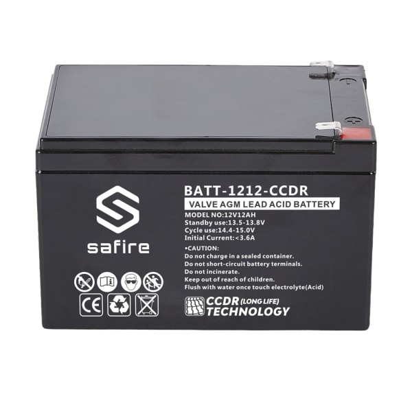 Acquistare SAFIRE BATT-1212-CCDR Batteria ricaricabile - Tecnologia piombo-acido AGM - CCDR - Tensione 12V - Capacità 12Ah - 100