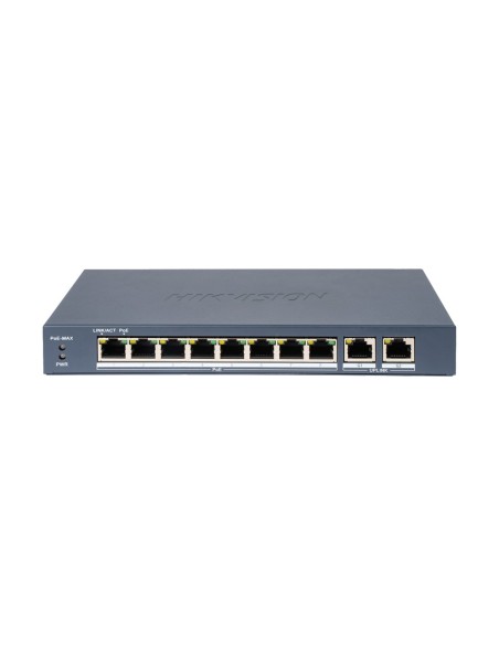 Comprar HIKVISION DS-3E0310P-E/M(B) Switch PoE Hikvision - 8 puertos 10/100 Mbps + 2 Gigabit RJ45 - 8 puertos PoE IEEE 802.3af/a