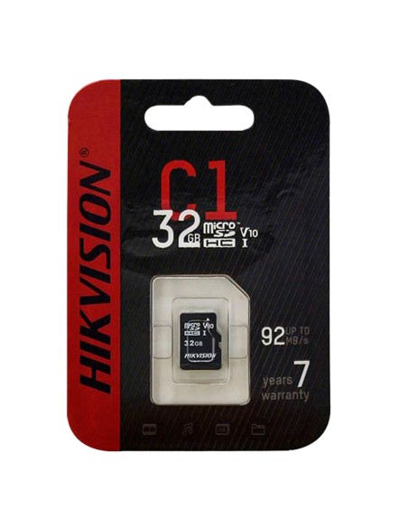 Comprar HIKVISION HS-TF-C1STD-32G Tarjeta microSD Hikvision - Capacidad 32 GB - Clase 10 | Velocidad R/W: 92/15 MB/s - Ciclos E/