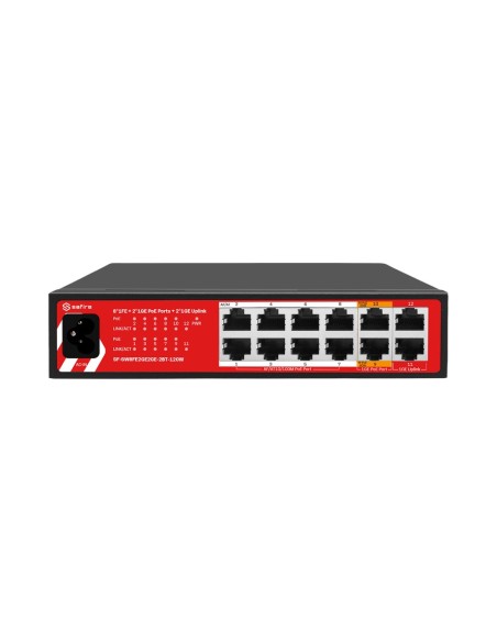 Acheter SAFIRE SF-SW8FE4GE2MGSFP-2BT-120W Switch Safire Hi-PoE - 8 ports FE PoE + 4 ports RJ45 + 2x2.5GE SFP - 8x10/100Mbps