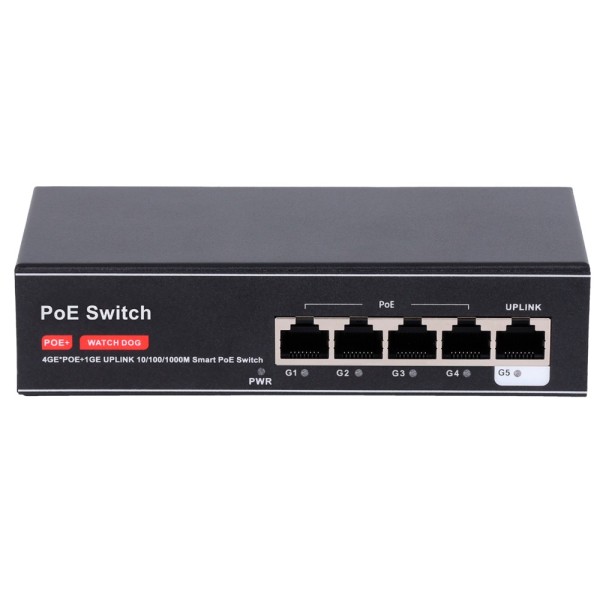 Comprar OEM SW4GE1GE-65W Switch PoE - 4 puertos PoE + 1 Uplink RJ45 - Velocidad hasta 1000 Mbps en todos los puertos - Hasta 60W