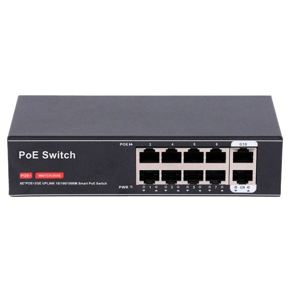 Comprar OEM SW8FE2GE-100W Switch PoE - 8 puertos PoE + 2 Uplink RJ45 - Velocidad 10/100 Mbps + Uplink 1000Mbps - PoE IEEE 802.3 