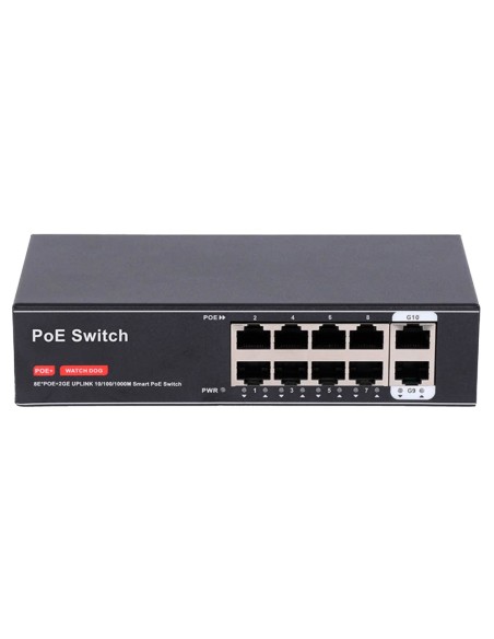 Comprar OEM SW8FE2GE-100W Switch PoE - 8 puertos PoE + 2 Uplink RJ45 - Velocidad 10/100 Mbps + Uplink 1000Mbps - PoE IEEE 802.3 