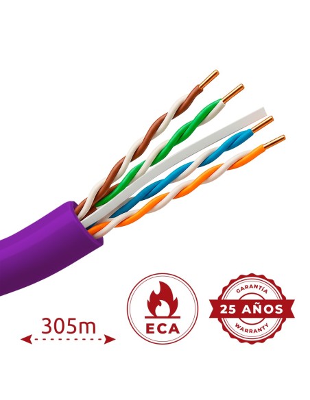 Comprar UNIVIEW UV-UTP6-305-BC-PVC-ECA-PU Cable UTP Uniview PVC - Categoría 6 - Cumple con 90m Fluke test - Conductor OFC, purez