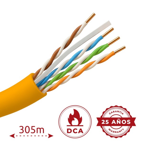 Acheter UNIVIEW UV-UTP6-305-LSZH-DCA-OR Câble UTP uniview sans halogènes - Catégorie 6 - Conforme au test Fluke 90 m - Rouleau d