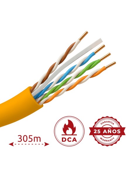 Acheter UNIVIEW UV-UTP6-305-LSZH-DCA-OR Câble UTP uniview sans halogènes - Catégorie 6 - Conforme au test Fluke 90 m - Rouleau d