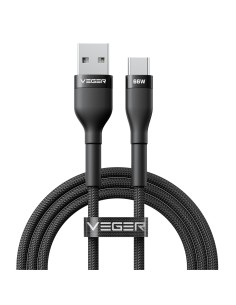 Comprar VEGER VG-AC04 Veger - Cable USB 2.0 para portátiles - USB-A a USB-C - Cubierta de metal, Nylon trenzado  - Longitud 1.2m