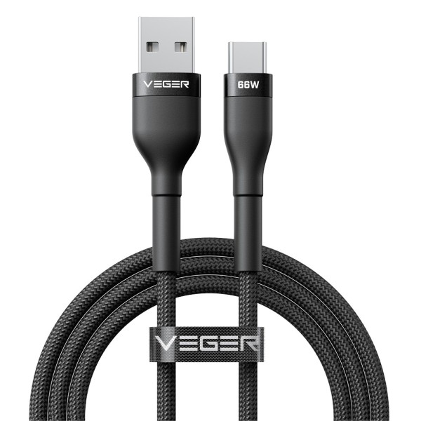 Comprar VEGER VG-AC04 Veger - Cable USB 2.0 para portátiles - USB-A a USB-C - Cubierta de metal, Nylon trenzado  - Longitud 1.2m