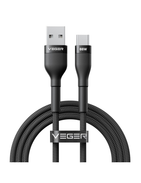 Comprar VEGER VG-AC04 Veger - Cable USB 2.0 para portátiles - USB-A a USB-C - Cubierta de metal, Nylon trenzado  - Longitud 1.2m
