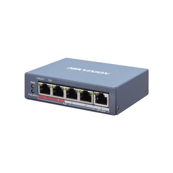 Comprar HIKVISION BASIC DS-3E1105P-EI HIKBASIC. Switch PoE+ de 4 puertos 100Mbps (4puerto PoE+ extendido 250m) + 1 uplink 100Mbp