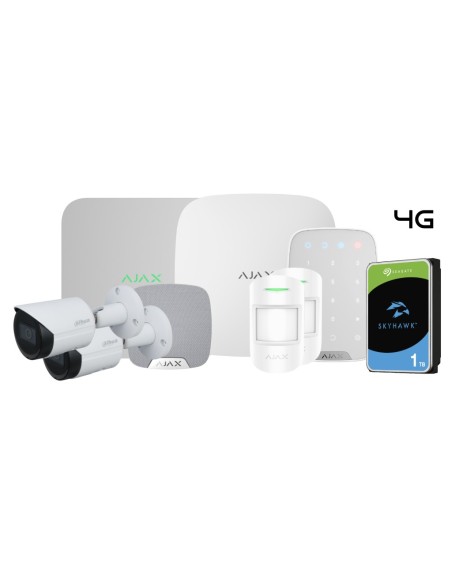 Acheter OEM KIT-SECURITYADVANCE-2 Kit Ajax-Dahua composé de : 1 Hub 2 4G + 1 clavier + 2 MotionProtect + 1 HomeSiren + 1 NVR 8c
