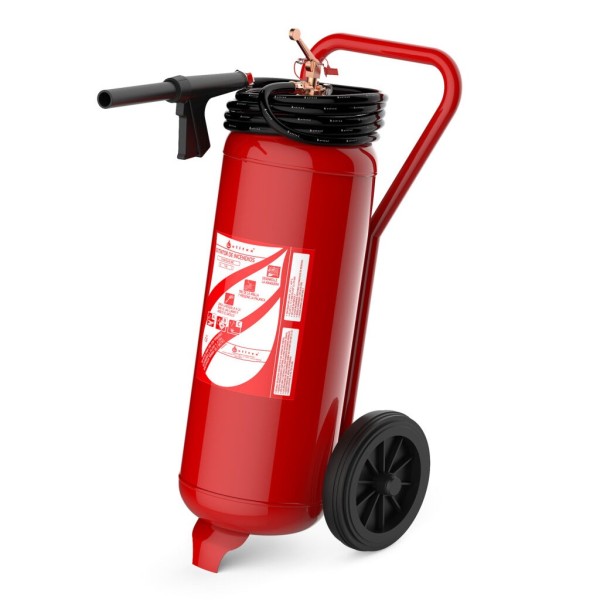 Acheter **ELITEX T000111P** chariot avec extincteur **ABC 50 kg**.
