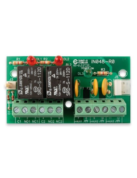 Comprar INIM AUXREL32 Módulo de 2 salidas de relé y distribución de alimentación en 3 salidas de 12V, 1A. Grado 3