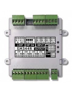Comprar INIM EM344R Módulo de 4 entradas (2 configurables como zona convencional) y 4 salidas de relé, con aislador