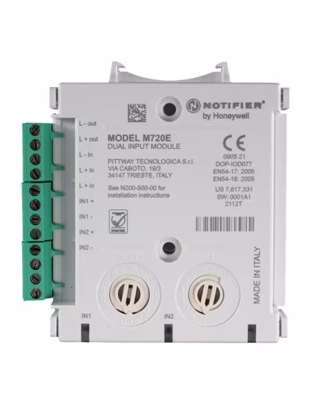 Comprar NOTIFIER M720E Módulo monitor direccionable con 2 entradas supervisadas. Protocolos CLIP y OPAL