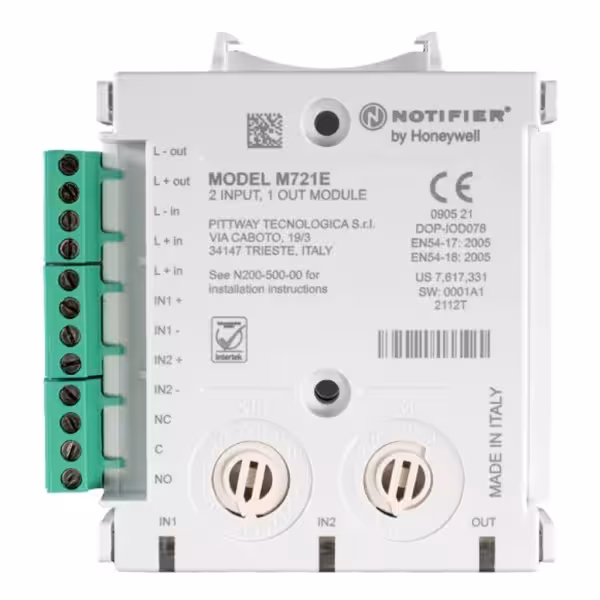 Acquistare NOTIFIER M721E Modulo monitor e di controllo indirizzabile con 2 ingressi supervisionati e 1 uscita a relè