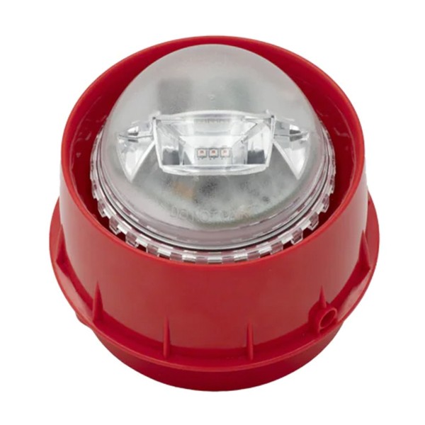 Acheter NOTIFIER NRX-WSF-RR sirène avec flash rouge par radio sur réseau Mesh Agile. Inclut 4 piles CR123A. Couleur rouge