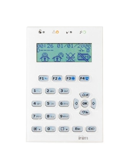 Kaufen Sie INIM NCODE-G-WH LCD-Tastatur. 4 LEDs. 1 I/O-Anschluss. Helligkeitssensor. Für PRIME-Zentralen. Farbe Weiß