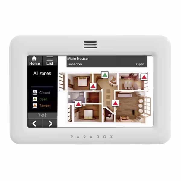 Comprar PARADOX TM50-WHITE Teclado PARADOX pantalla táctil 5’’. Color blanco. Grado 3