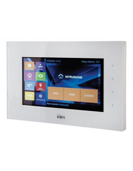 Comprar INIM ALIEN-G-WH Teclado táctil 7”. 800x480. 2 terminales I/O. Incluye caja para montaje empotrado. Color blanco. Grado 3