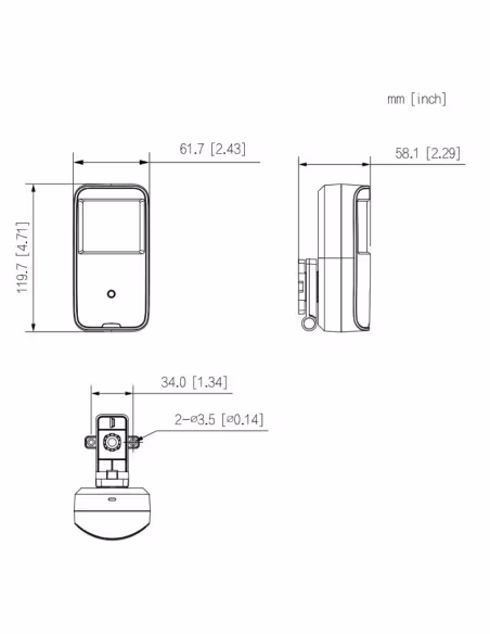 Comprar DAHUA HAC-HUM3200A-0280B-S5 Cámara Oculta en PIR HDCVI 2M 1080P 0.01Lux@F2.0 2.8mm IR10m