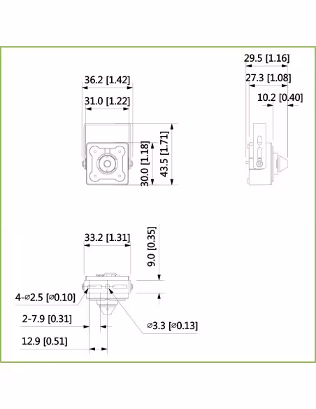 Kaufen DAHUA HAC-HUM3201B-P Minikamera Pinhole HDCVI 2M 1080P Tag/Nacht WDR 120 dB Starlight 2.8mm AUDIO
