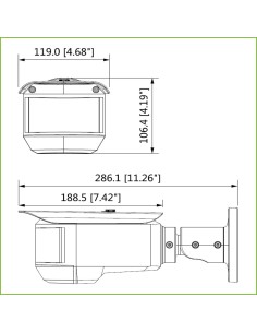 Acquista DAHUA HAC-PFW3601-A180 Tubolare HDCVI 6M(3x2M) DN SMART WDR Starlight IR 20 m 180º IP67 IK10 Audio Allarme 2