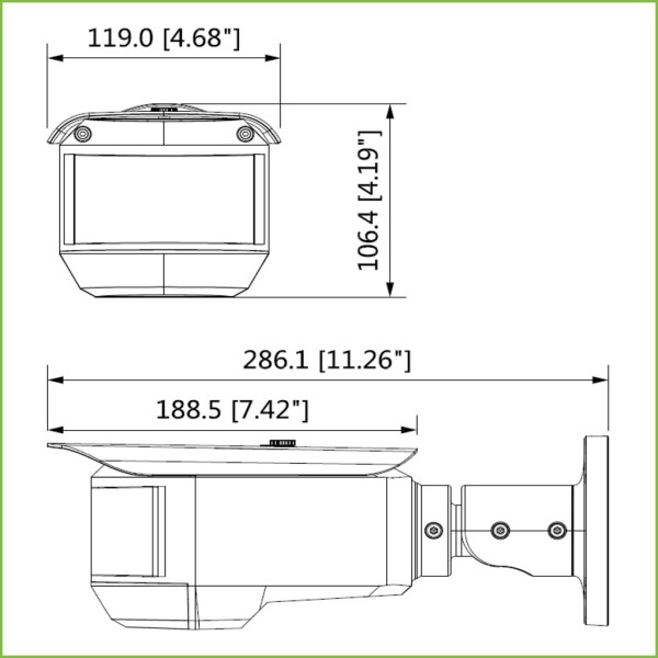 Acquista DAHUA HAC-PFW3601-A180 Tubolare HDCVI 6M(3x2M) DN SMART WDR Starlight IR 20 m 180º IP67 IK10 Audio Allarme