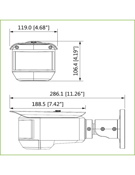 Acquista DAHUA HAC-PFW3601-A180 Tubolare HDCVI 6M(3x2M) DN SMART WDR Starlight IR 20 m 180º IP67 IK10 Audio Allarme