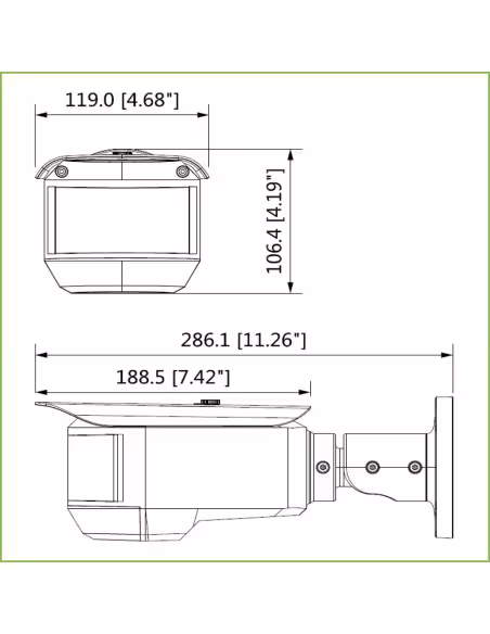 Acheter DAHUA HAC-PFW3601-A180 Caméra tubulaire HDCVI 6M(3x2M) DN SMART WDR Starlight IR 20 m 180º IP67 IK10 Audio Alarme
