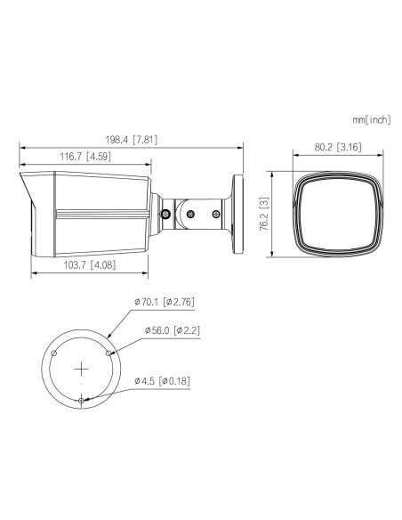 Comprar DAHUA HAC-HFW1200TLM-IL-A-0360B-S6 Tubular HDCVI 4EN1 2M 1080P Iluminación Dual LED40m/IR40m 3.6mm IP67 MIC