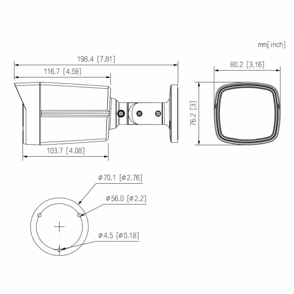 Acheter DAHUA HAC-HFW1200TLM-IL-A-0280B-S6 Caméra tube HDCVI 4EN1 2M 1080P Éclairage double LED 40 m / IR 40 m 2.8mm IP67 MIC