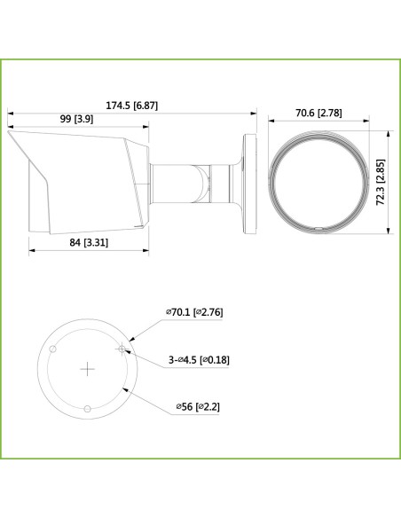 Acheter DAHUA HAC-HFW1509T-LED Tubulaire HDCVI 4EN1 5M FULL COLOR 2.0 WDR Starlight LED 20 m 3.6mm IP67