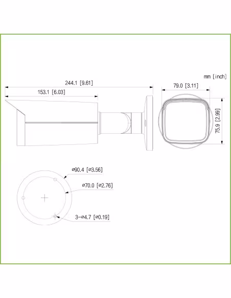 Comprar DAHUA HAC-HFW1509TU-Z-A-LED Tubular HDCVI 4EN1 5M FULL COLOR 2.0 WDR Starlight LED60m 2.7-13.5 VFM IP67 AUDIO MIC