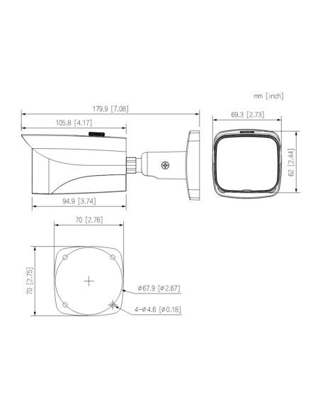 Acheter DAHUA HAC-HFW2501E-A-0280B-S2 Caméra tubulaire HDCVI 4EN1 5M Jour/Nuit WDR Starlight IR 40 m 2.8mm IP67 AUDIO MIC