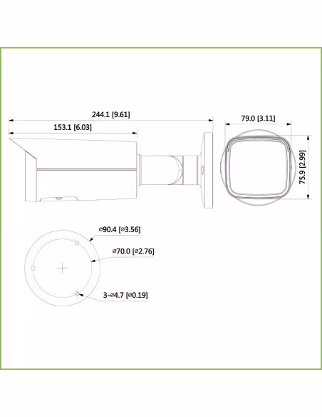 Acquistare DAHUA HAC-HFW2501TU-Z-A Tubolare HDCVI 4IN1 5M DN WDR Starlight IR80m 2.7-13.5mm VFM IP67 AUDIO MIC