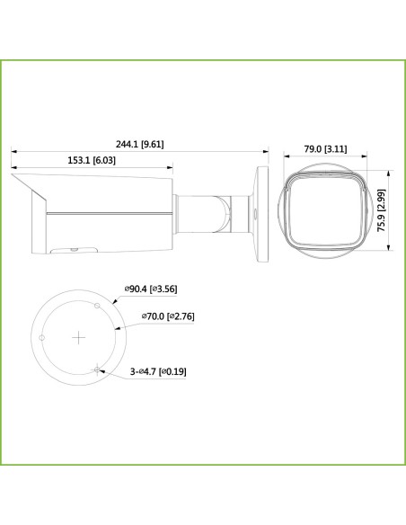 Comprar DAHUA HAC-HFW2501TU-Z-A Tubular HDCVI 4EN1 5M DN WDR Starlight IR80m 2.7-13.5mm VFM IP67 AUDIO MIC