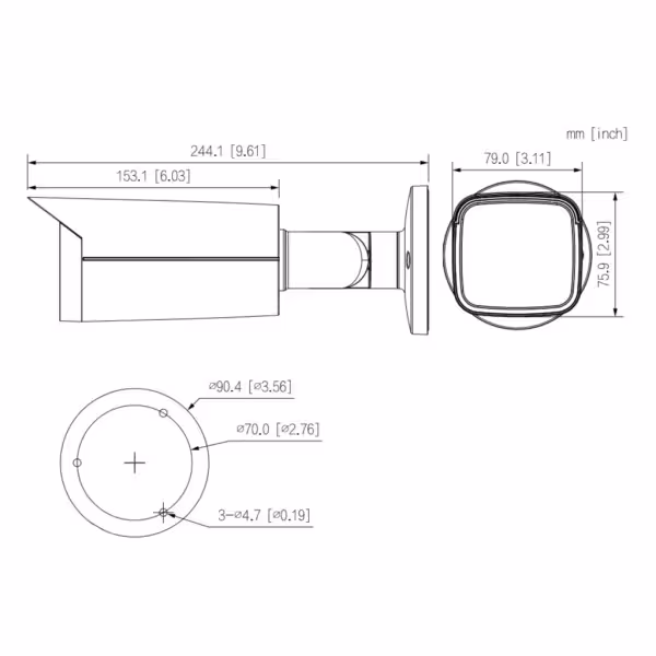 Comprare DAHUA HAC-HFW2501TU-A-0360B-S2 Tubolare HDCVI 4EN1 5M WDR Starlight IR80m 3.6mm IP67 AUDIO MIC