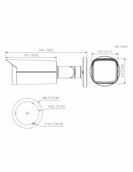 Comprare DAHUA HAC-HFW2501TU-A-0360B-S2 Tubolare HDCVI 4EN1 5M WDR Starlight IR80m 3.6mm IP67 AUDIO MIC