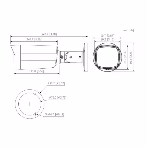 Comprar DAHUA HAC-HFW1801TM-I8-0280B Tubular HDCVI 4EN1 4K DN WDR Starlight IR80m 2.8mm IP67