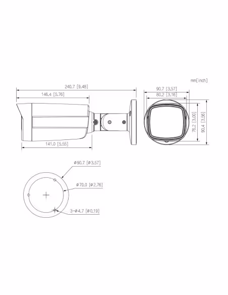 Comprar DAHUA HAC-HFW1801TM-I8-0280B Tubular HDCVI 4EN1 4K DN WDR Starlight IR80m 2.8mm IP67