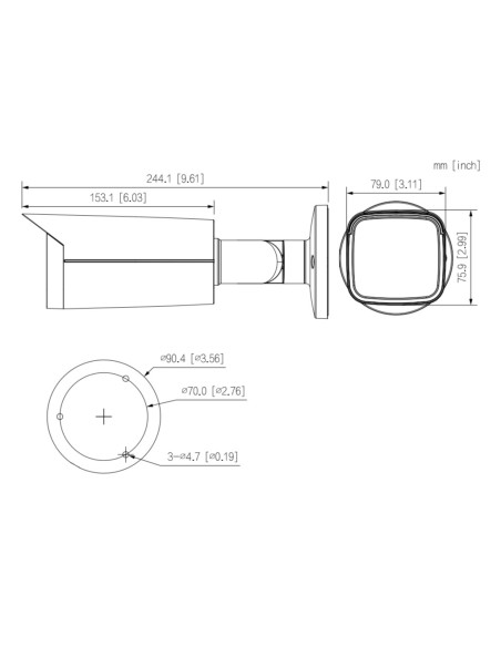 Acheter DAHUA HAC-HFW2802TU-Z-A-S2 Caméra tubulaire HDCVI 4EN1 4K DN ICR WDR Starlight IR80m 2.7-13.5 VFM IP67 MIC
